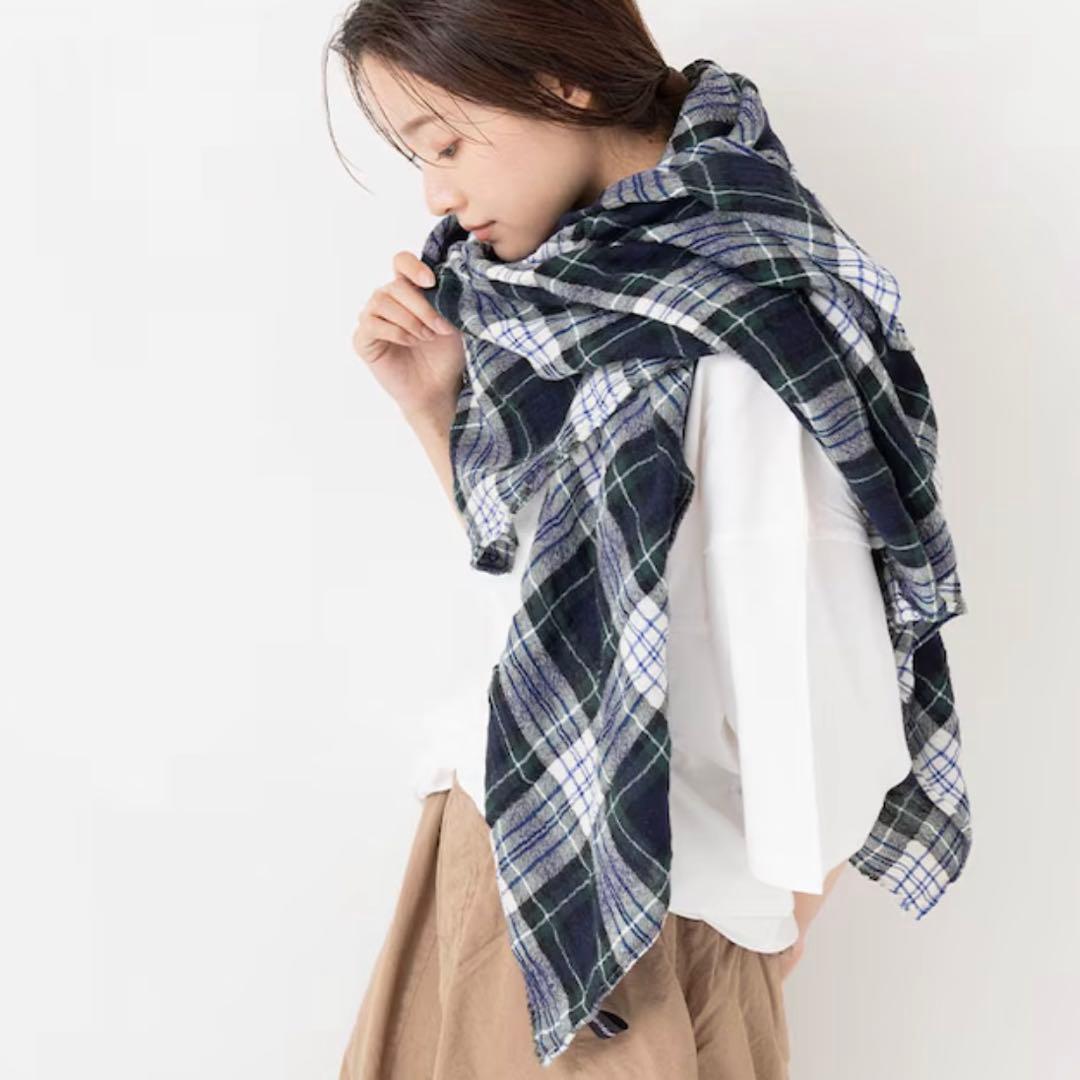 小物 veritecoeur LTD-125 Checked Gauze Stole