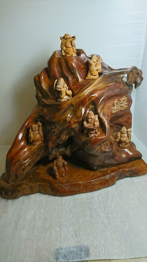 希少　屋久杉 漆塗り 七福神