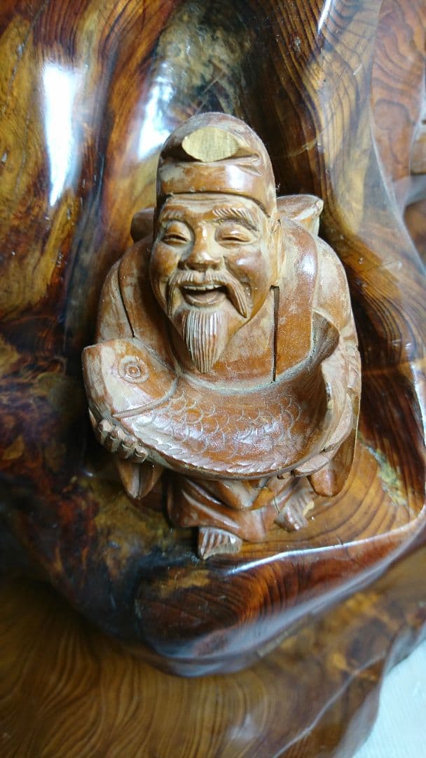 希少　屋久杉 漆塗り 七福神