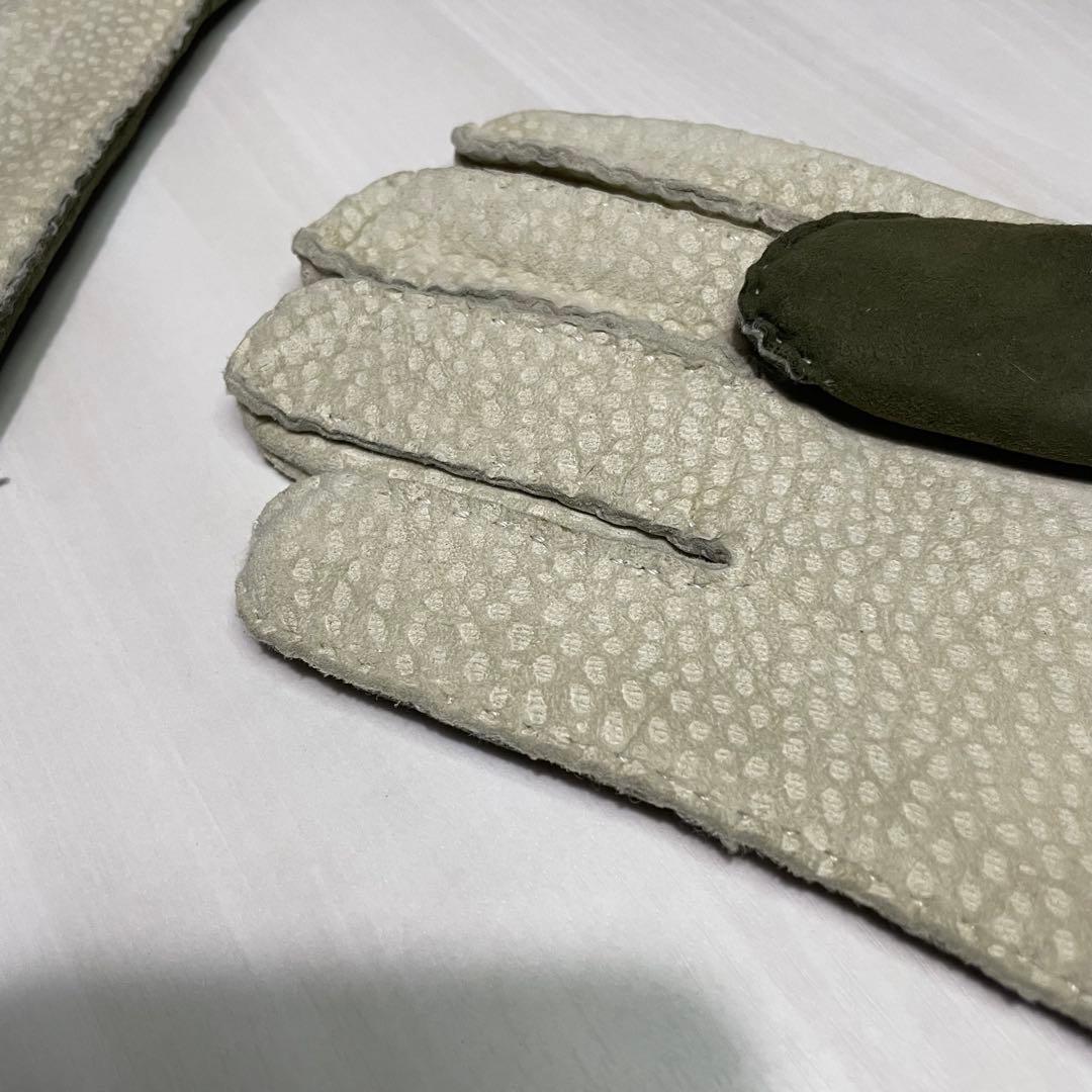 た*け様 メローラ☆メンズ 手袋☆カピバラレザー☆スエード☆カーキ☆ホワイト☆