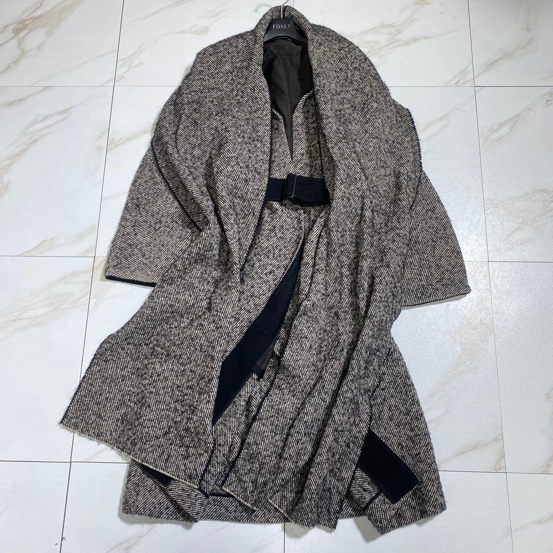 eizo1103 専用YLEVE アルパカツイル ドレープカラーベルデッドコート