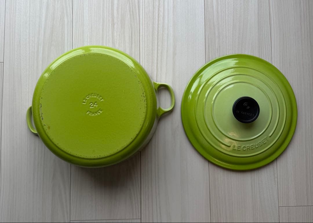 【希少カラー】Le Creuset 両手鍋 24cm ライムグリーン