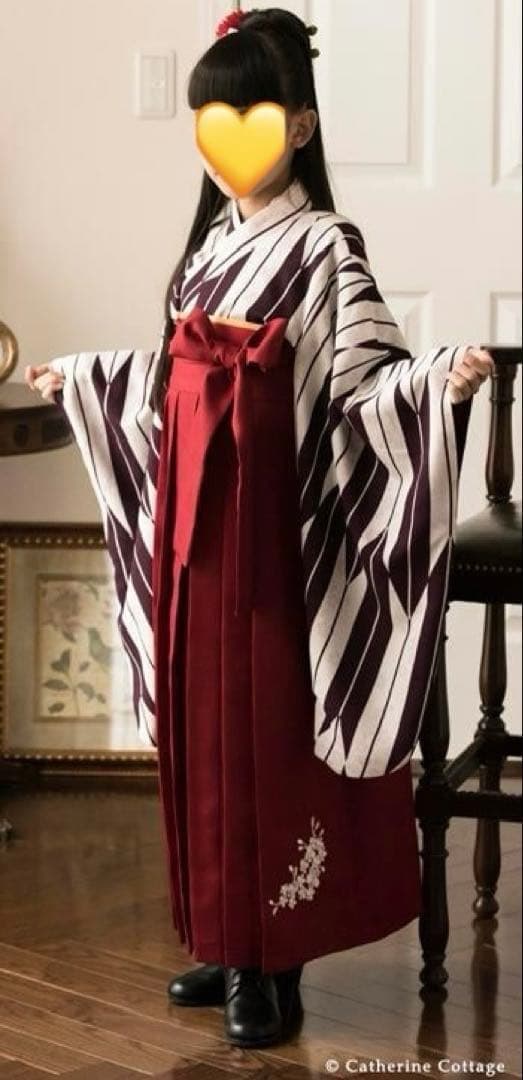キャサリンコテージ　卒業式 袴セット 160 女の子 矢絣柄 レトロモダン　袴