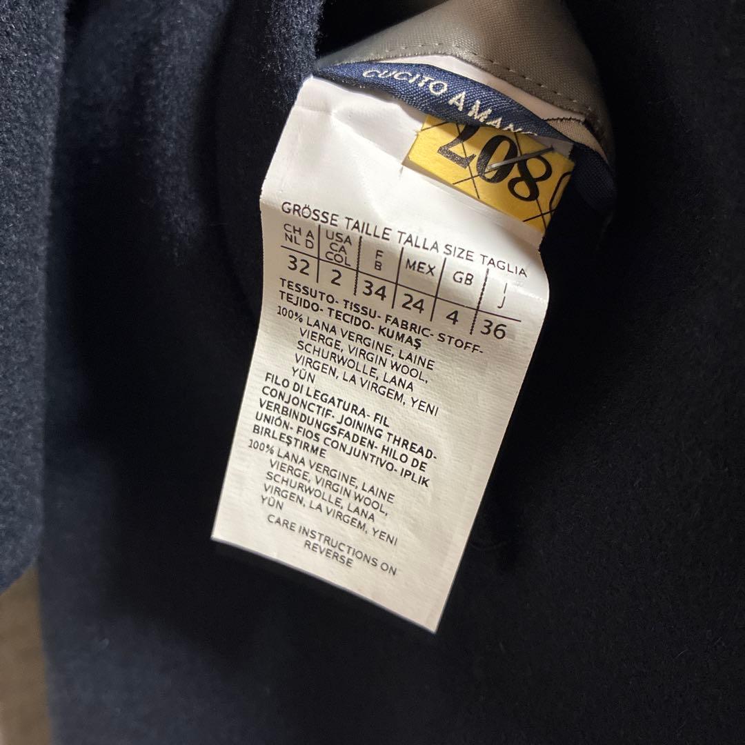 s MAXMARA ネイビー　一枚仕立て　2wayコート　取り外し可能　ビジュー