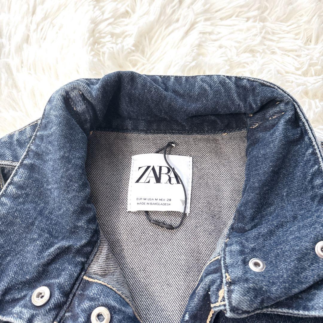 【未使用】ZARA デニム トレンチコート ロングコート デニムコート M