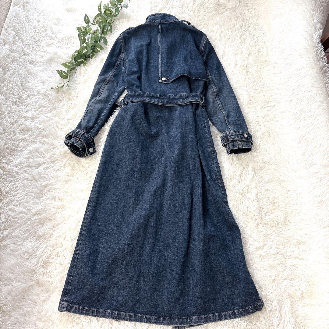 【未使用】ZARA デニム トレンチコート ロングコート デニムコート M
