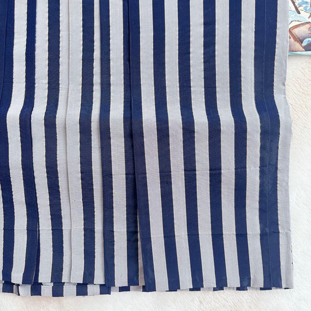 七五三　５歳　男の子　男児　正絹着物　袴　セット　子供着物　青　紺　雪駄　角帯