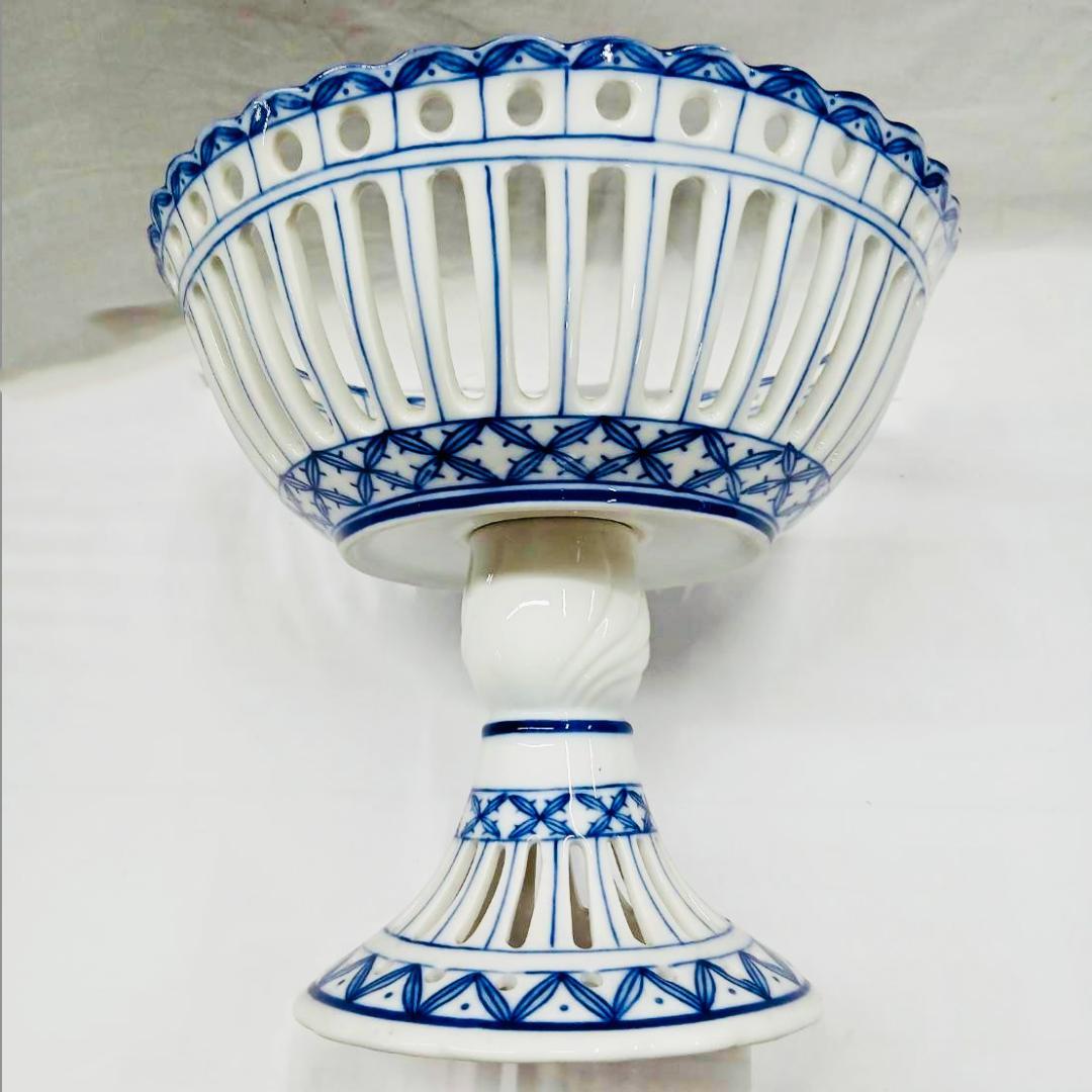 【新品・未使用】青と白のコンポート