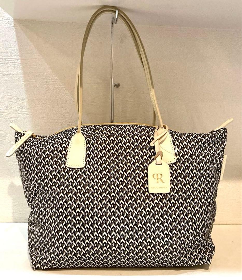 【美品】ROBERTA PIERI タタミ レザートートバッグ　グレー