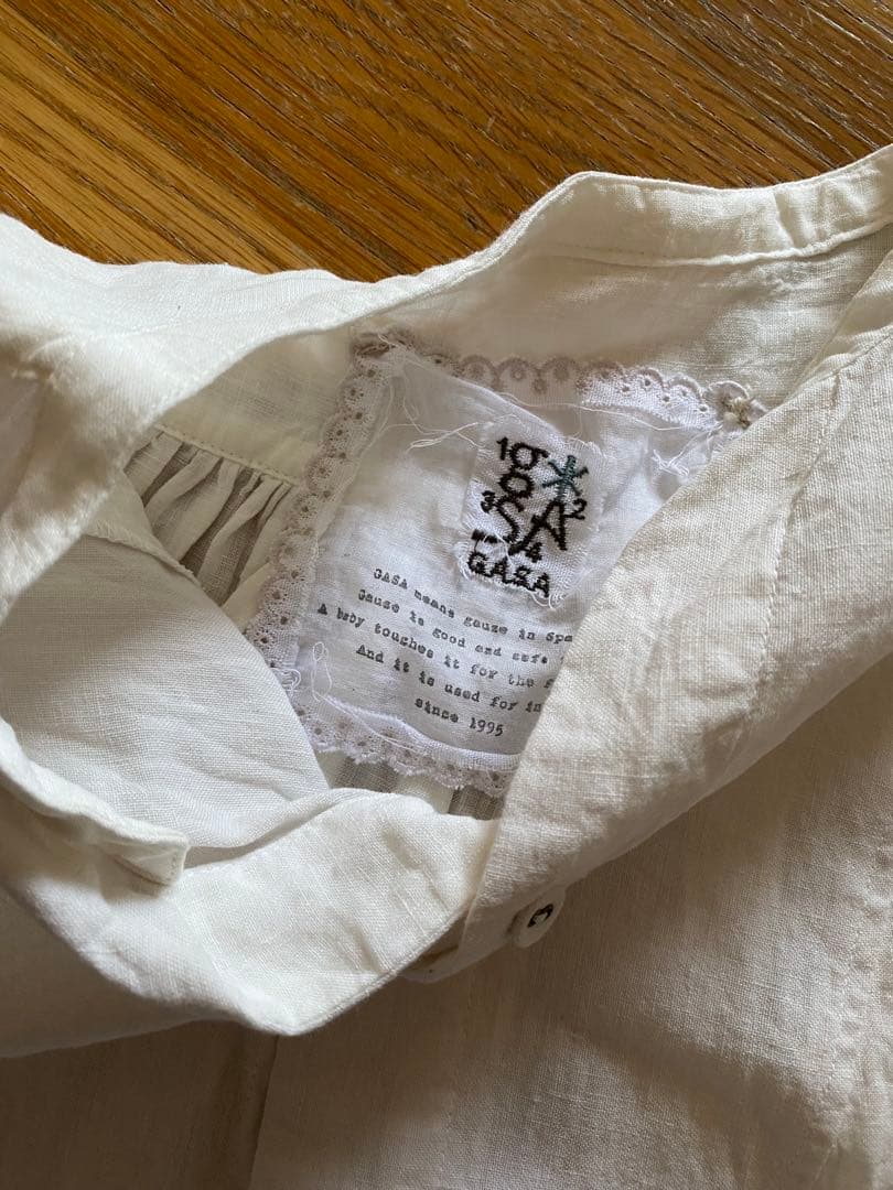 美品 gasa パフ袖ブラウス リネン オフホワイト native villge