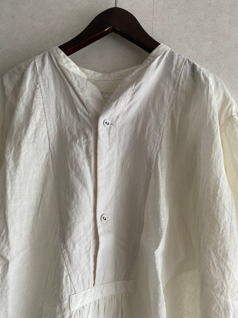 美品 gasa パフ袖ブラウス リネン オフホワイト native villge