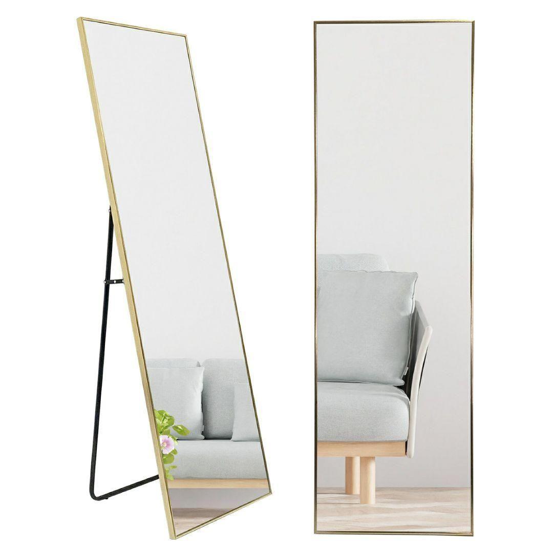 スタンド ミラー 全身鏡 160cmx50cm ブラック 1426