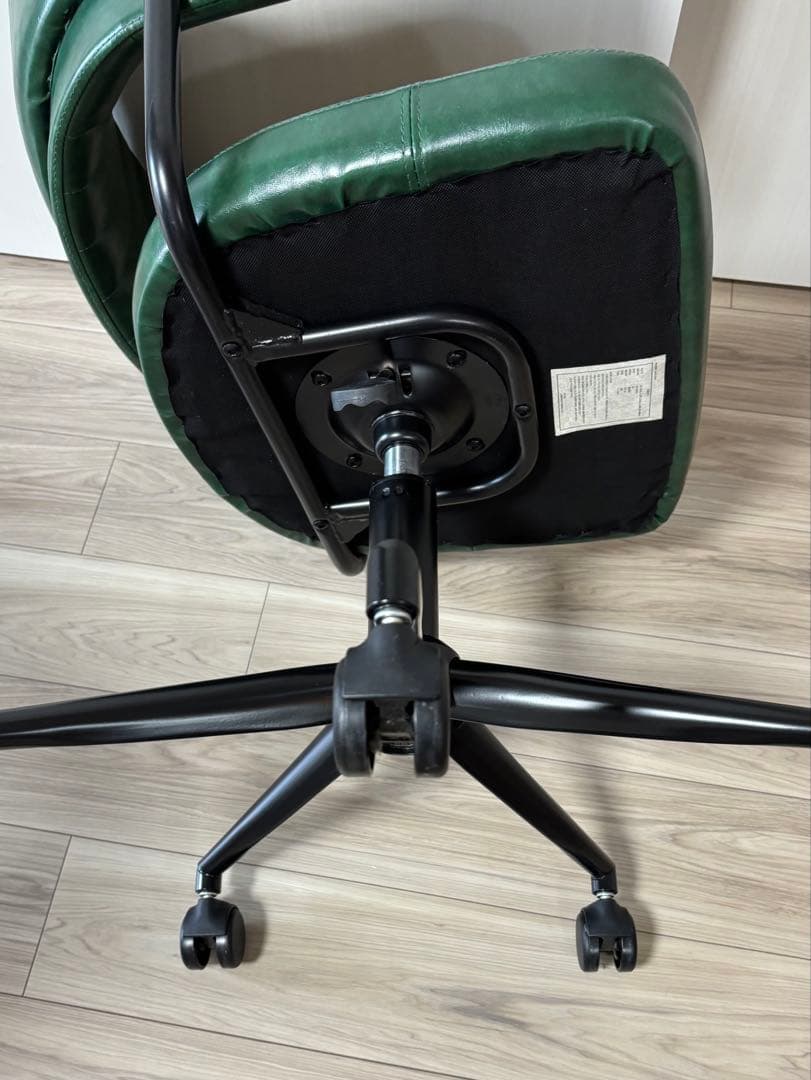 デスクチェア ヴィンテージ調 カフェ風 おしゃれ 肘.キャスター付き グリーン