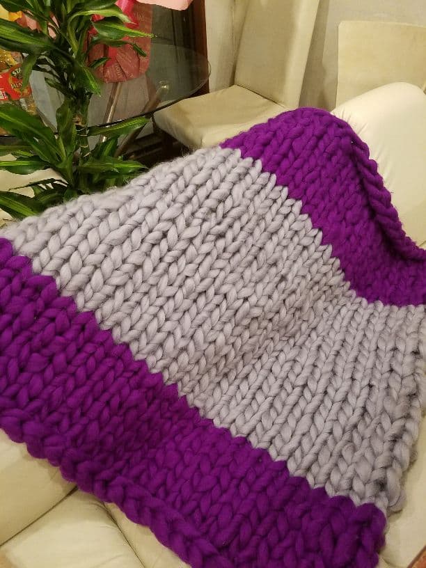 チャンキーニット　ブランケット