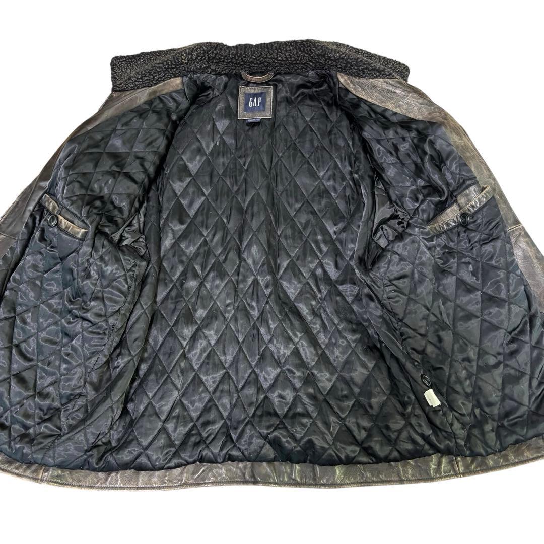 【ああああ】OLDGAP レザージャケット　ダークブラウン　ダメージ加工