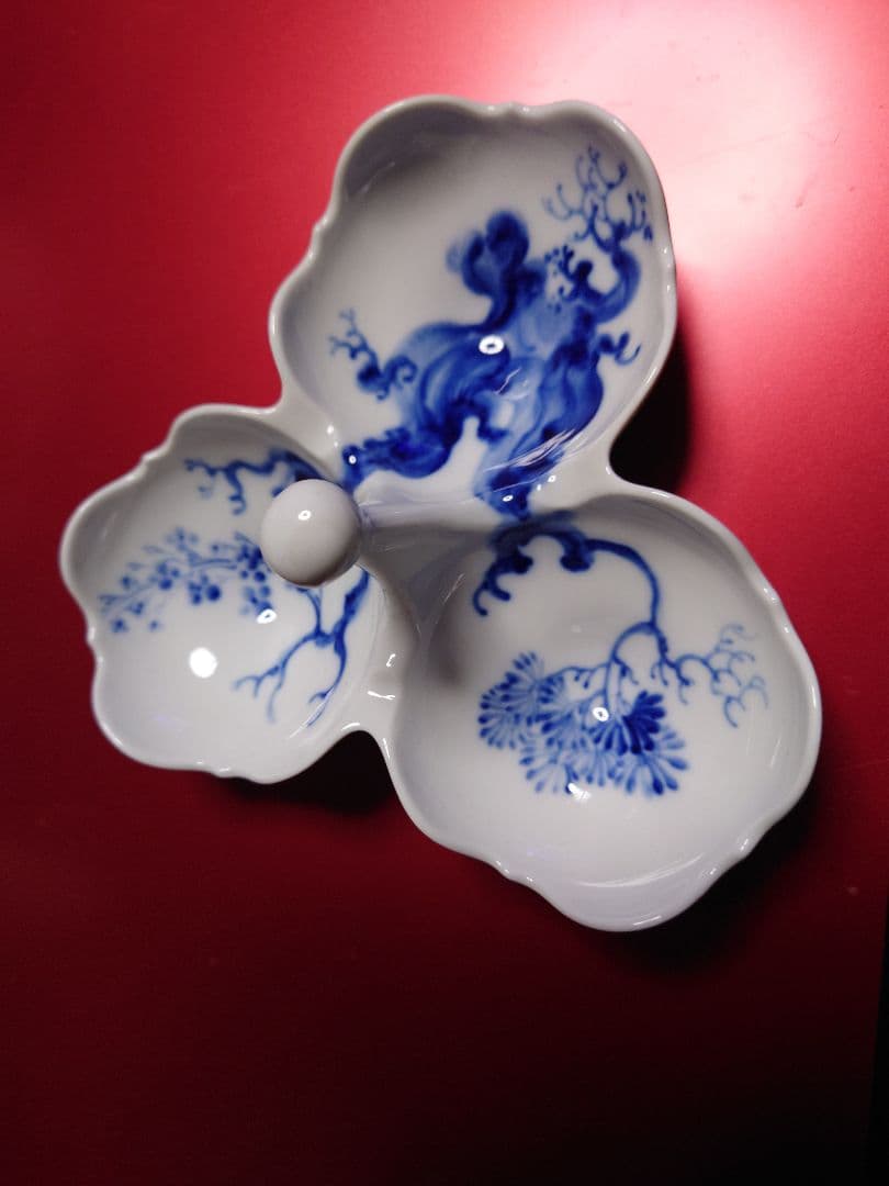 マイセン　ブルーオーキッド ３点盛りプレート