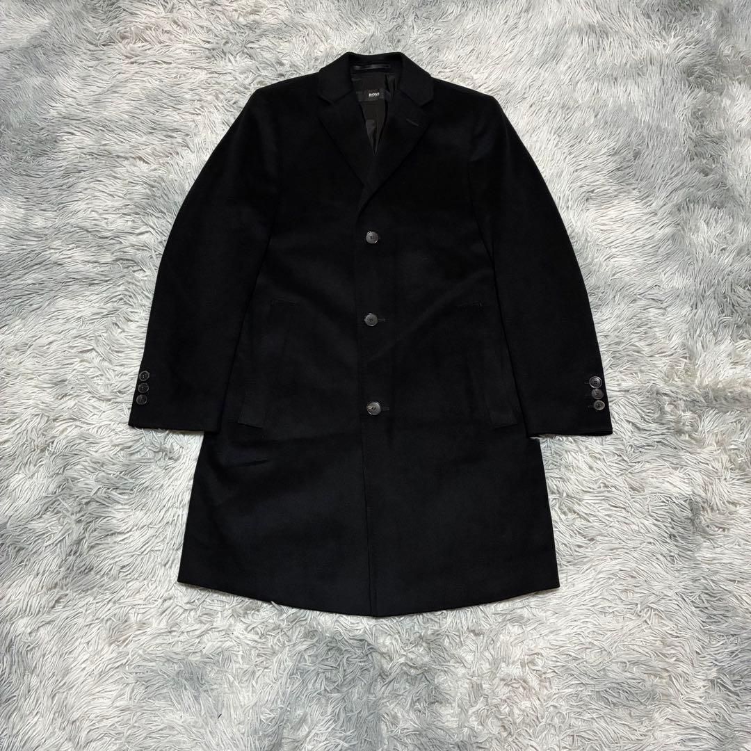 【未使用に近い】HUGO BOSS カシミヤ ウール チェスターコート 44