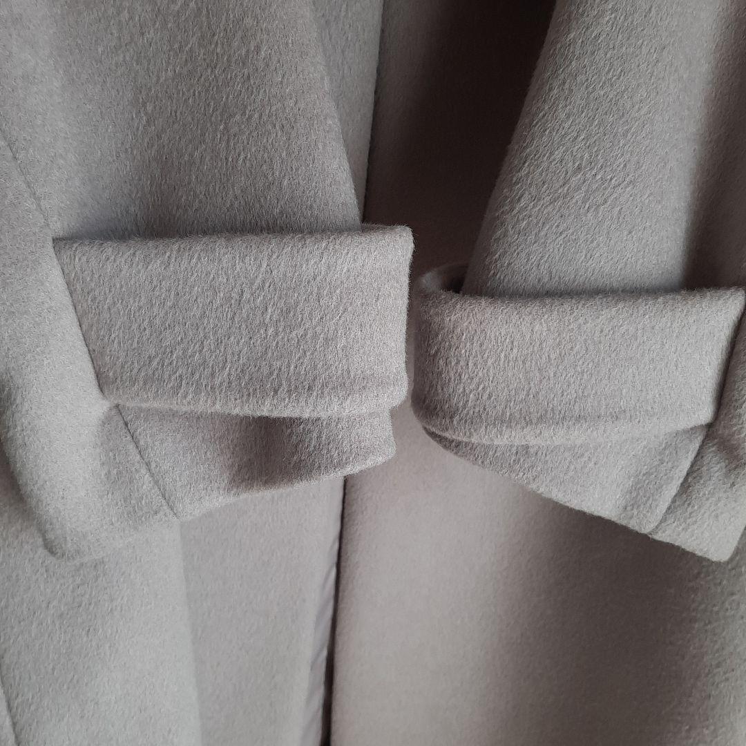 green label relaxingアンゴラビーバースリットノーカラーコート