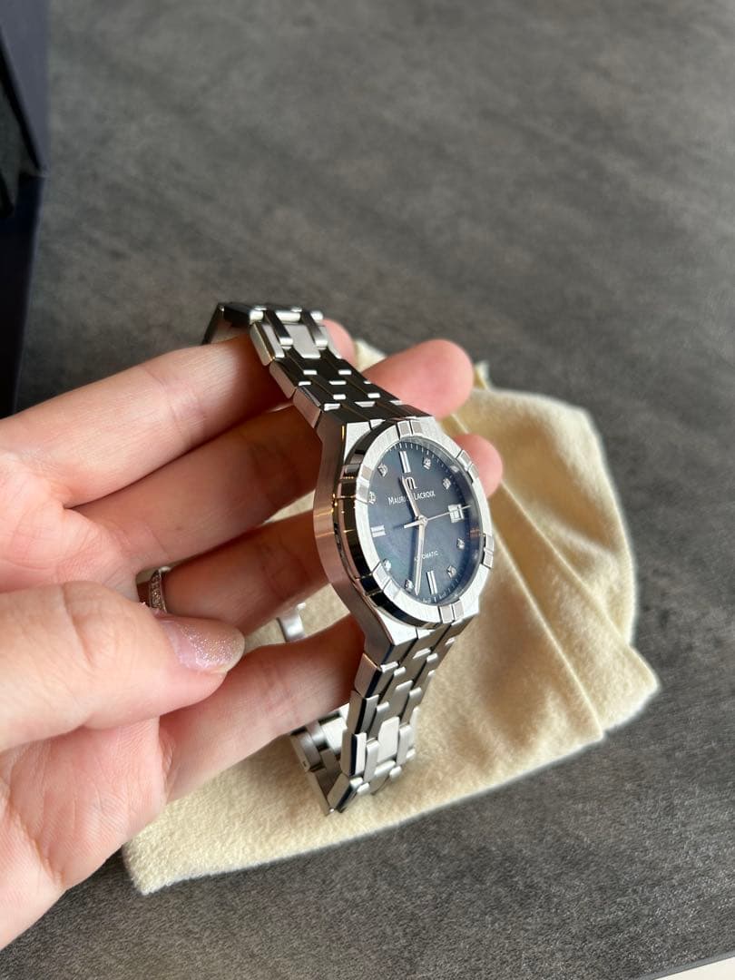 【希少】Maurice Lacroix 自動巻き腕時計 ブラックシェル