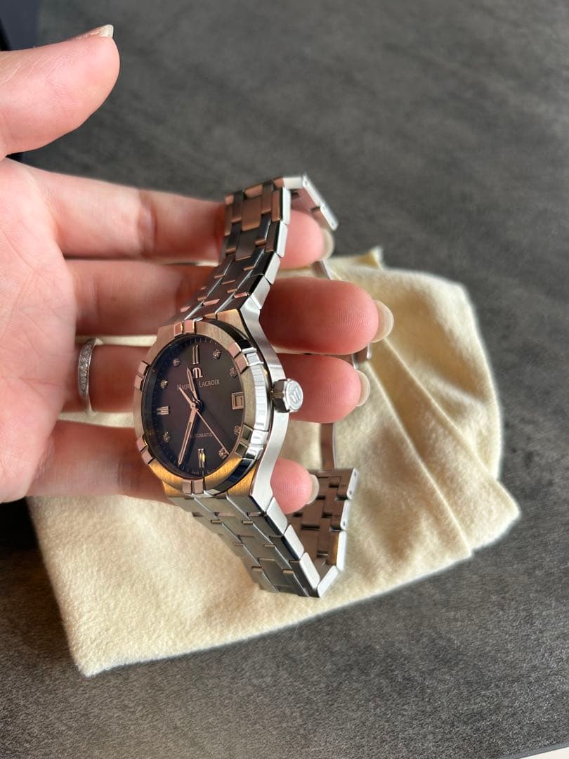 【希少】Maurice Lacroix 自動巻き腕時計 ブラックシェル