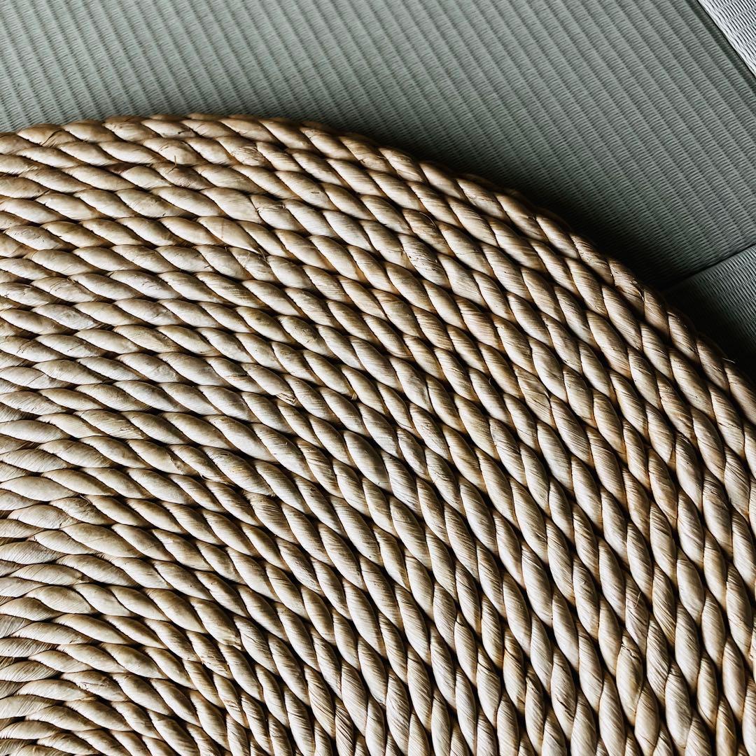 アジアン エスニック ラタン 丸型 座布団 円座 クッション 藁　網代編み　藤