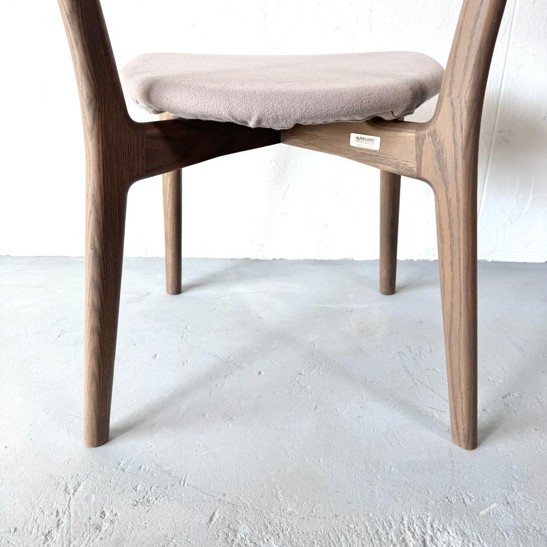 美品 ナガノインテリア DC372 チェア レッドオーク カバーリング仕様