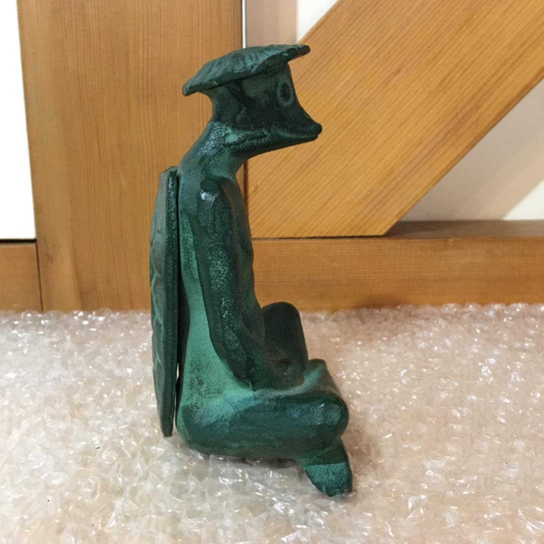 【座禅の河童】河童 カッパ 金属製 置物 古物