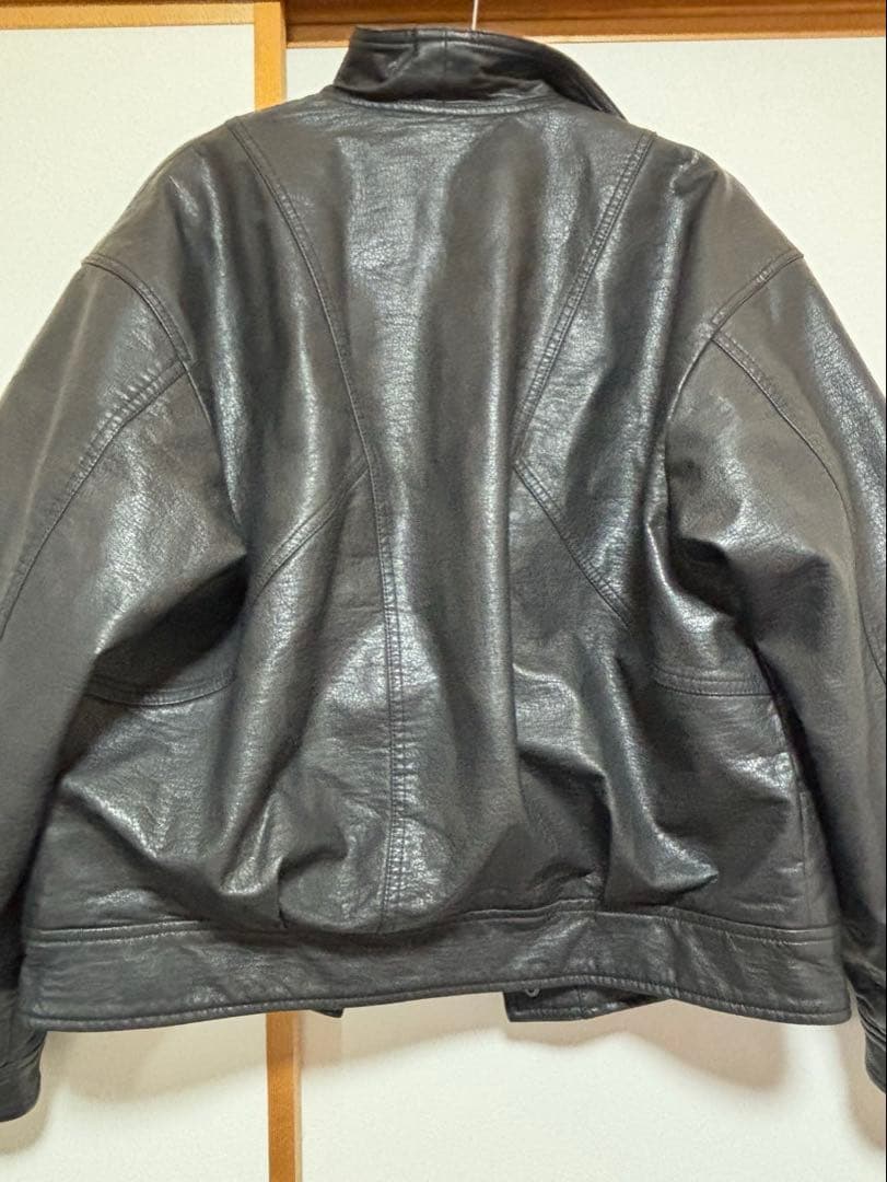 STAND NECK FAUX LEATHER ブルゾン　LAGUA GEM