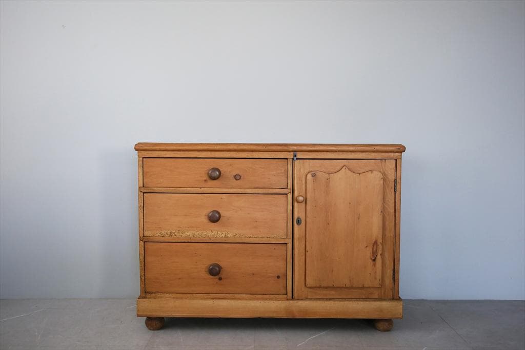 英国アンティーク木製サイドボード/カウンターキャビネット/飾り棚(81-144)