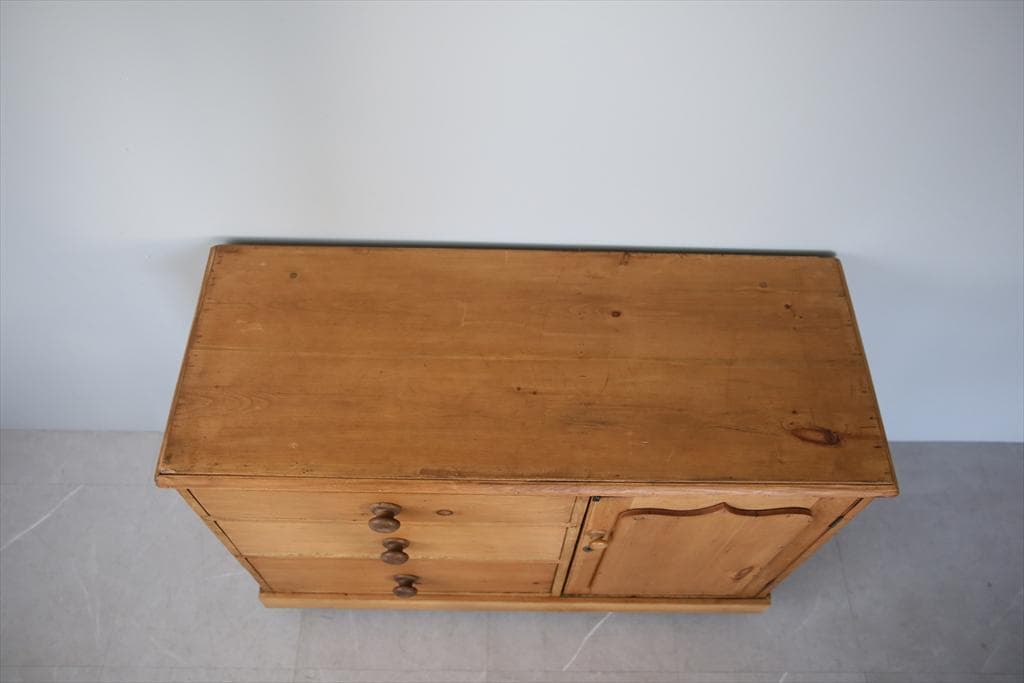 英国アンティーク木製サイドボード/カウンターキャビネット/飾り棚(81-144)