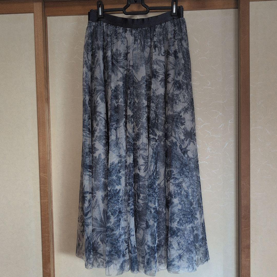 エポカＳＴＯＲＩA★ブルーフラワー柄★フレアースカート