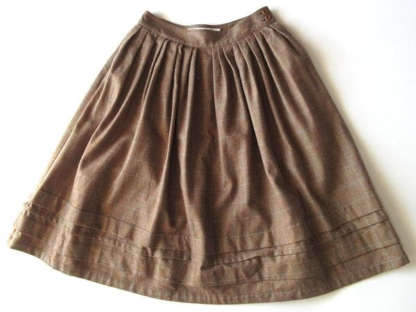 美品 アシードンクラウド Handwerker ウールチェック スカート S