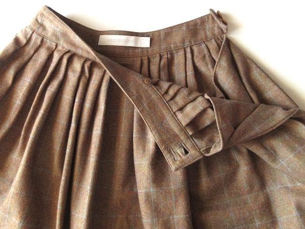 美品 アシードンクラウド Handwerker ウールチェック スカート S