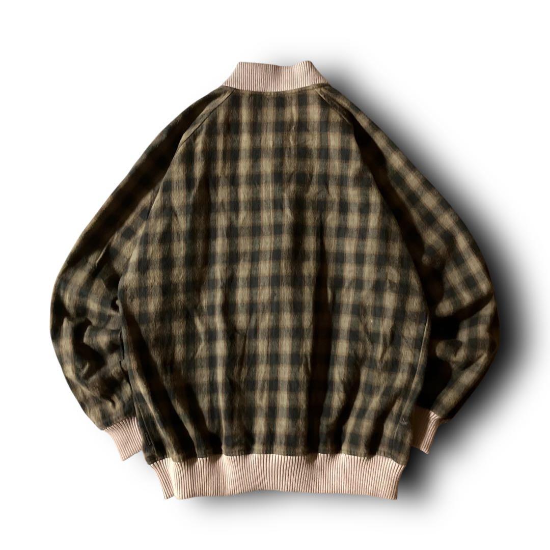 ウールリッチWoolrichチェックブルゾンボンバージャケットCBOYブラウンM