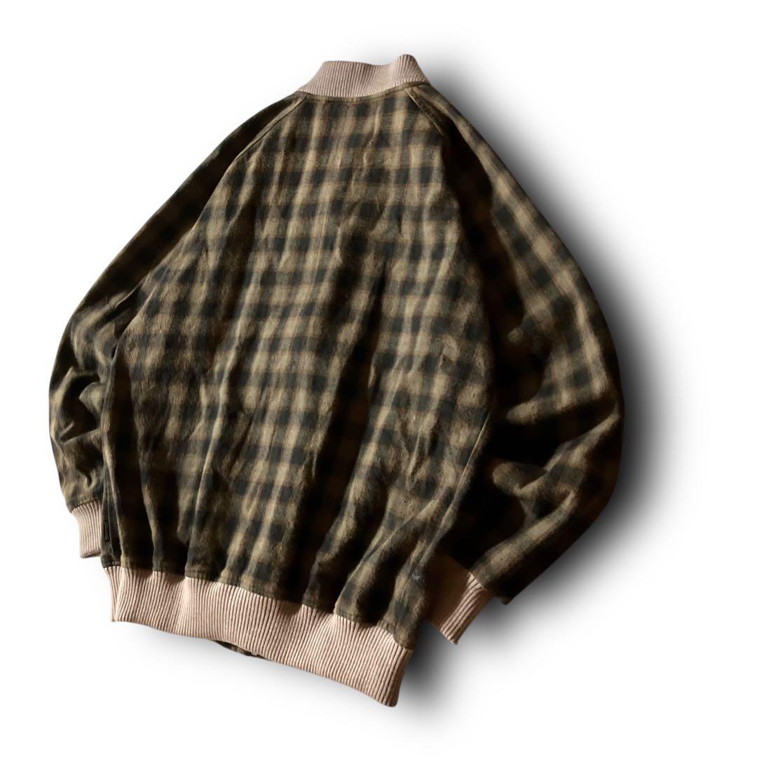 ウールリッチWoolrichチェックブルゾンボンバージャケットCBOYブラウンM
