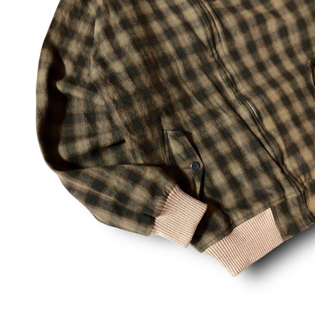 ウールリッチWoolrichチェックブルゾンボンバージャケットCBOYブラウンM