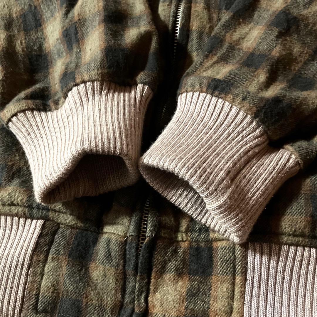 ウールリッチWoolrichチェックブルゾンボンバージャケットCBOYブラウンM