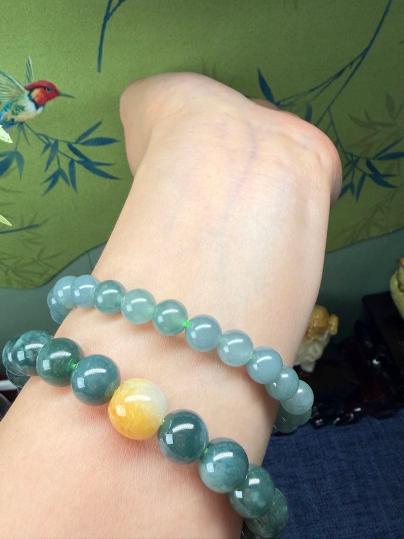 買得品❣️天然A貨翡翠　魅力的な藍水翡翠ブレスレット