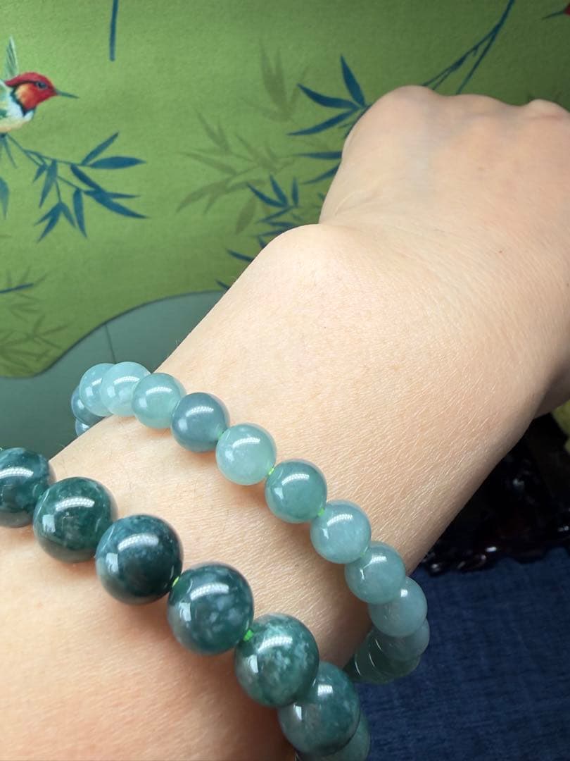買得品❣️天然A貨翡翠　魅力的な藍水翡翠ブレスレット