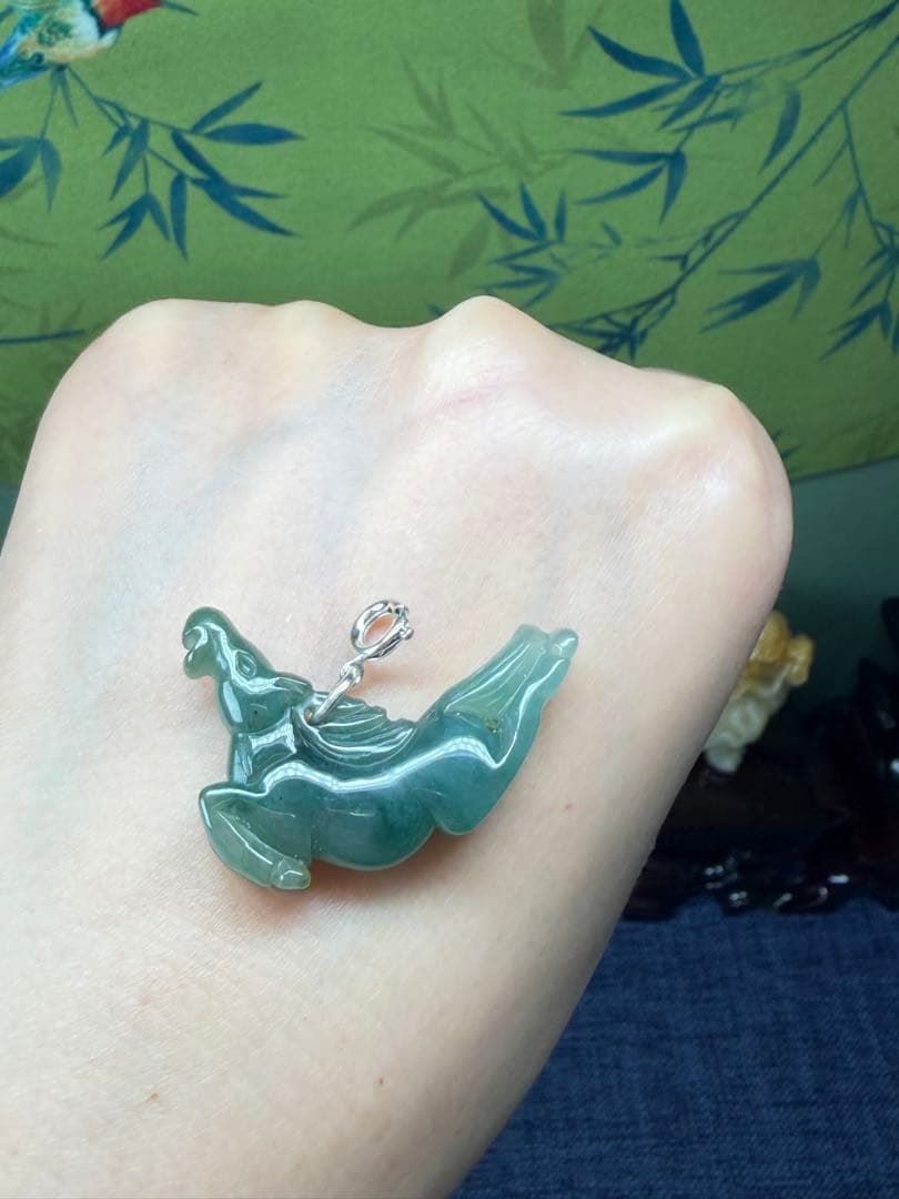 買得品❣️天然A貨翡翠　魅力的な藍水翡翠ブレスレット