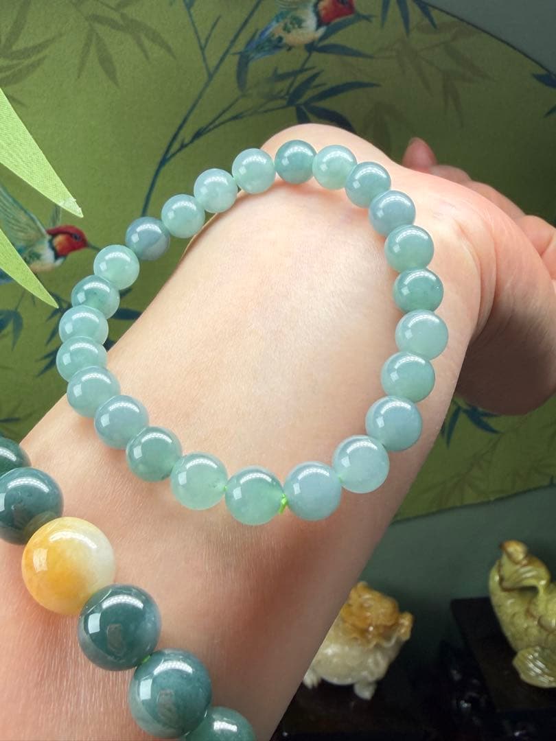 買得品❣️天然A貨翡翠　魅力的な藍水翡翠ブレスレット