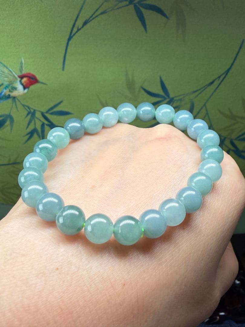 買得品❣️天然A貨翡翠　魅力的な藍水翡翠ブレスレット