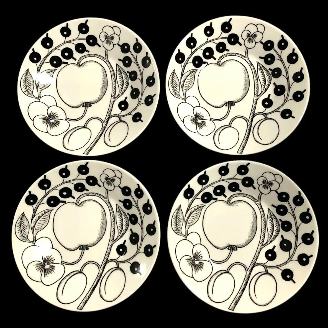 アラビア ブラックパラティッシ プレート 4枚セット　約16.5cm