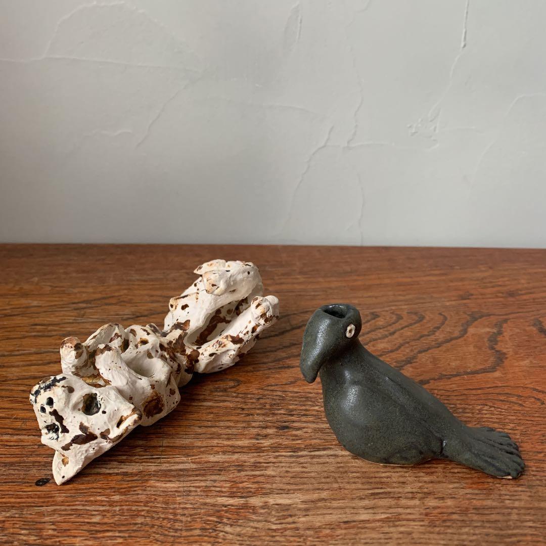 確認用　妻の作った　猫お墓シリーズ　鳥葬　陶芸　骨になっていく猫　ハゲタカ