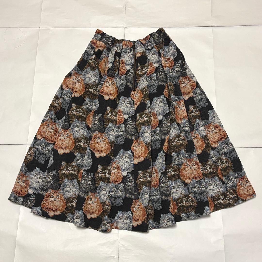 mmts マミタス BEAMS ビームス 猫がいっぱいスカート ゴブラン織り