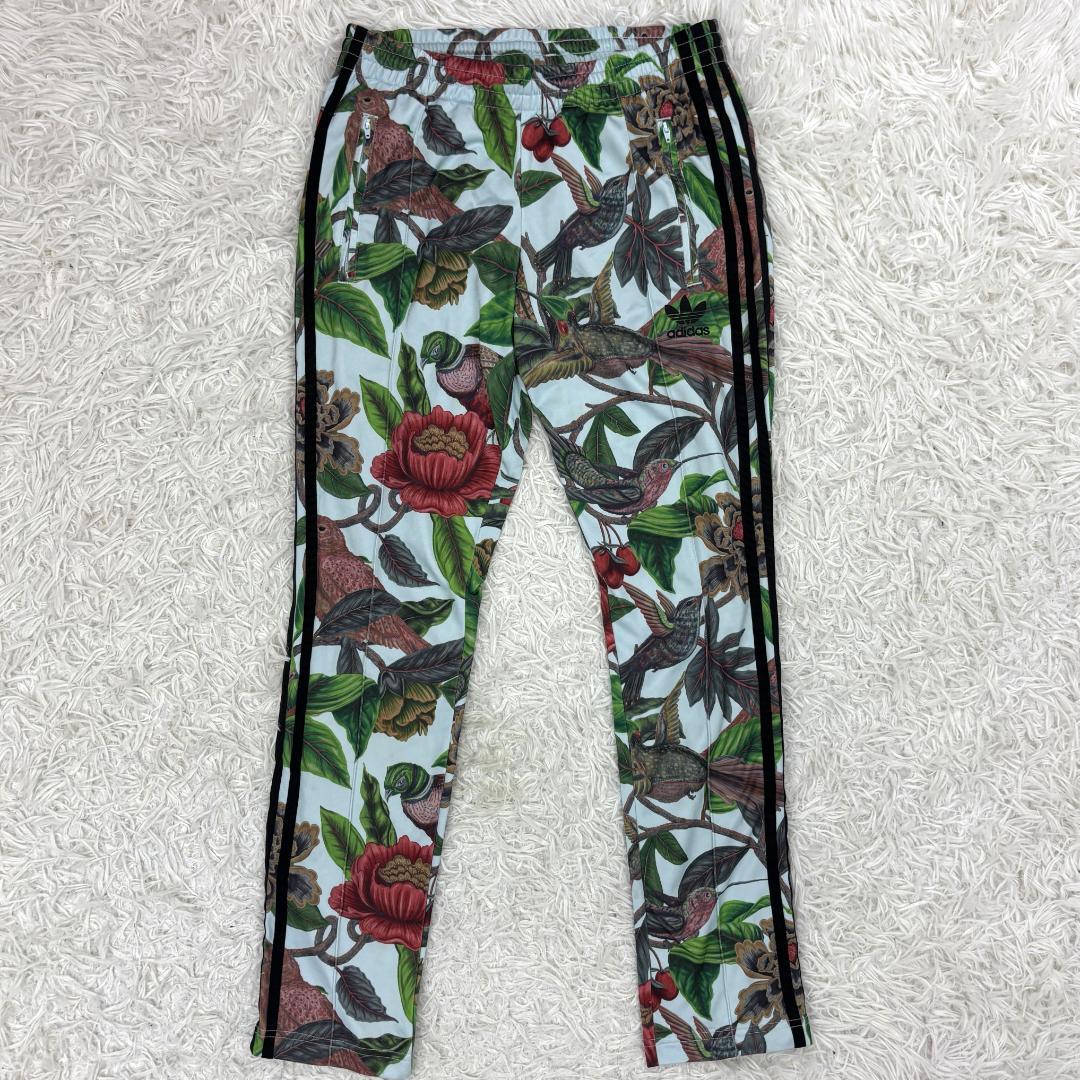 【希少】adidas FARM　花鳥柄セットアップ　M　刺繍ロゴ バックプリント
