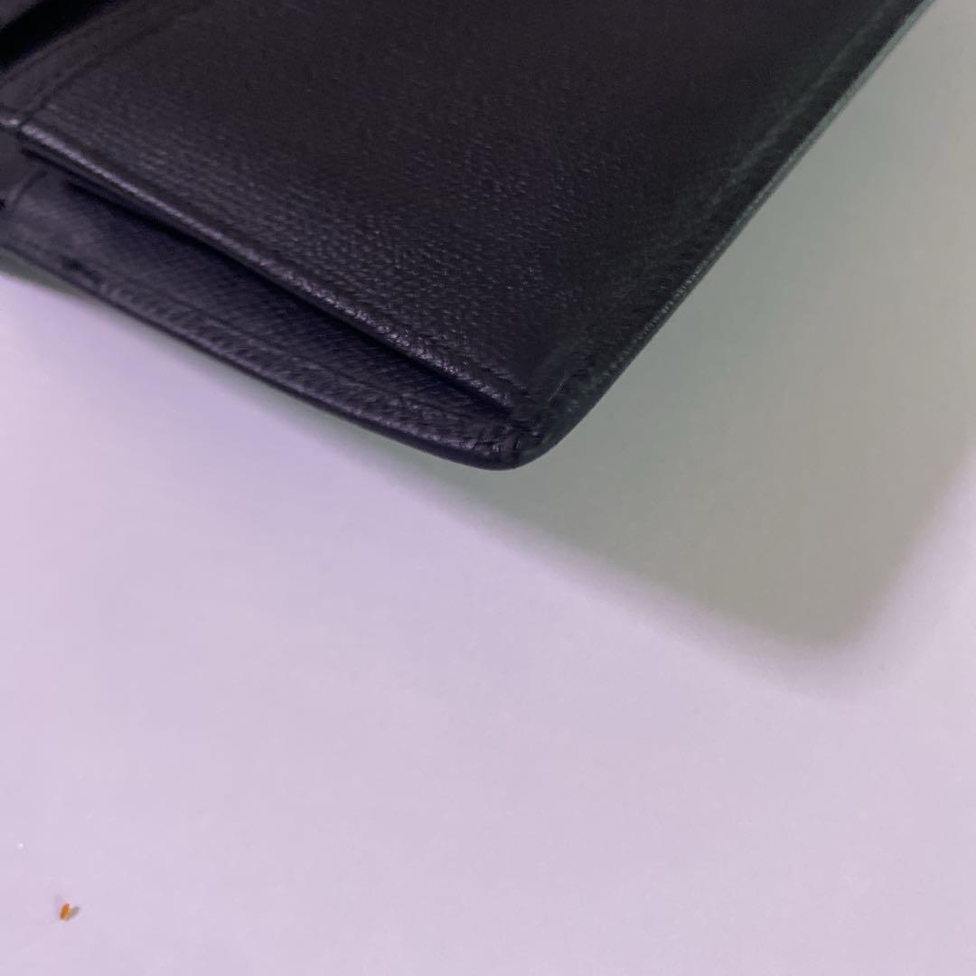 CHANEL ブラック レザー 長財布　ココボタン　シャネル