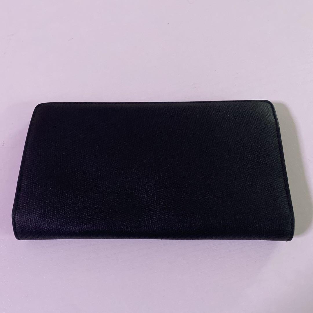 CHANEL ブラック レザー 長財布　ココボタン　シャネル