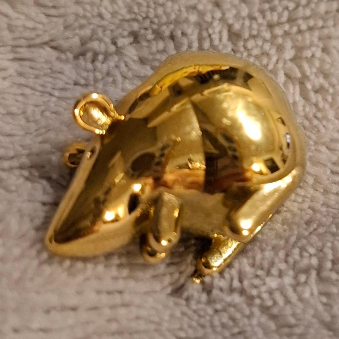 LOEWE　ロエベ　ねずみ　マウス　真鍮ダイス　ゴールド