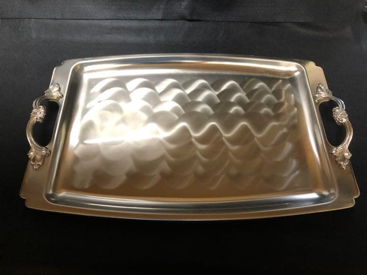 オードブル皿 角型 ステンレス バイキング ビュッフェ　トレイ 角盆 手付